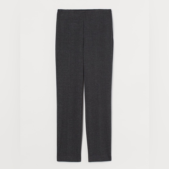 NWT H&M Dark Gray & Black Plaid Women’s Dress Pant Elastic Waist - Picture 3 of 6